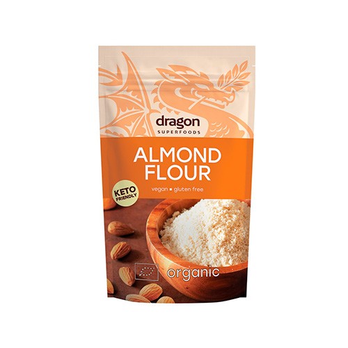 Pakke med økologisk mandelmel, 200 gram, fra Dragon Superfoods