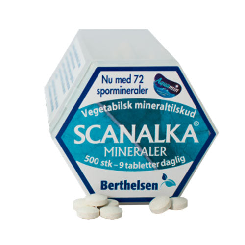 Pakning med Berthelsen Scanalka Mineraler kosttilskud, 500 tabletter