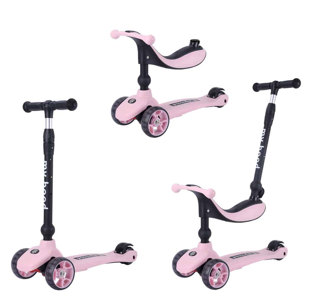 My Hood Kick'n'Ride 3i1 løbecykel til børn i farven rosa