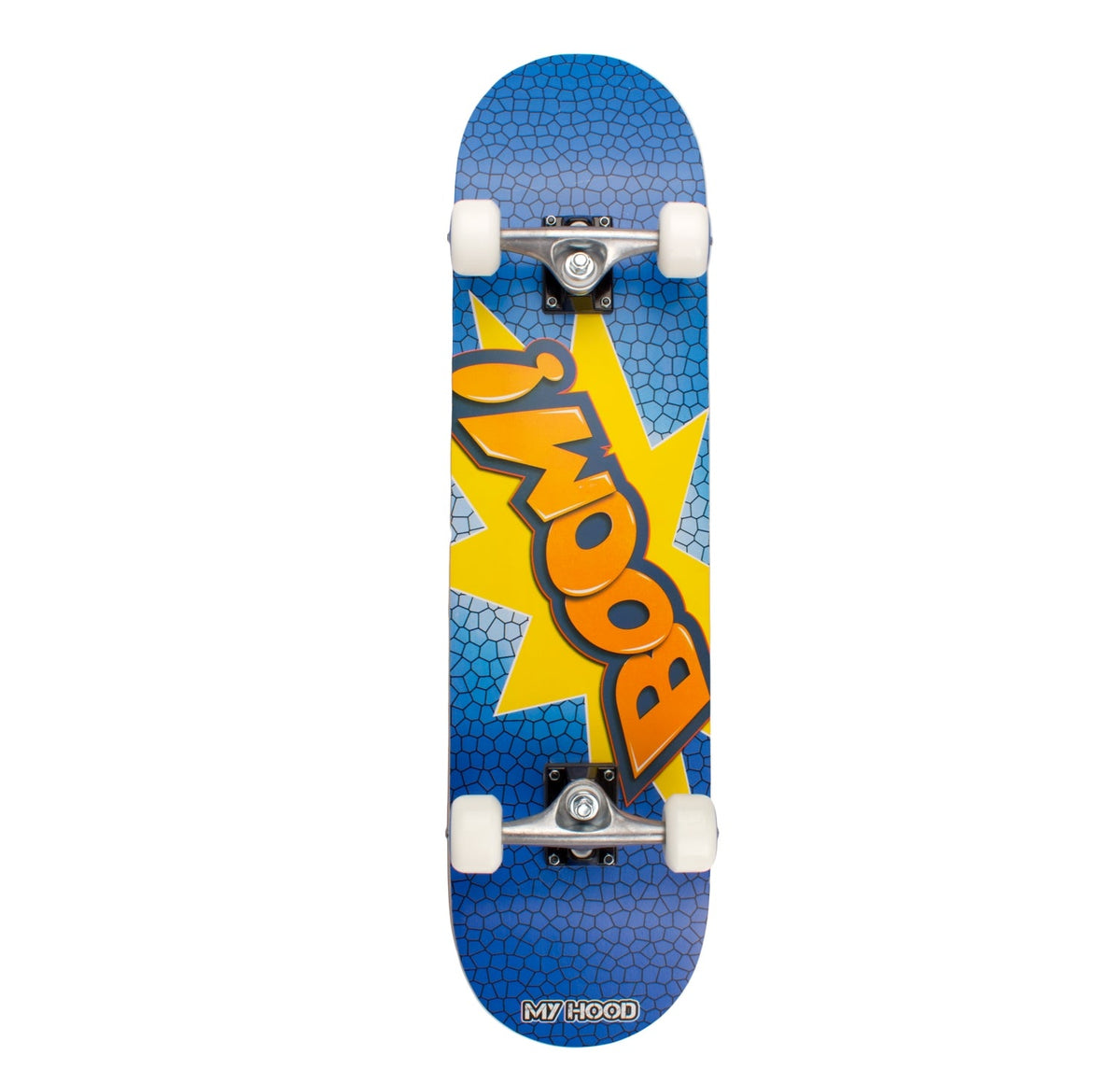 My Hood Boom skateboard med konkavt deck i 7-lags ahorn og støbte PU-hjul