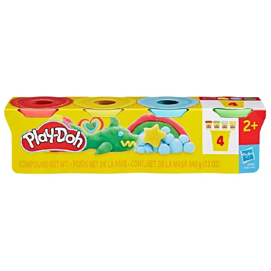 Play-Doh klassisk 4-pak med fire bøtter modellervoks i forskellige farver