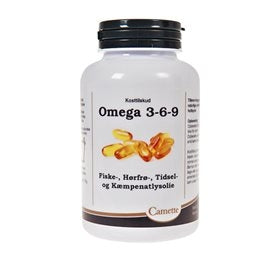 Pakning med Camette Omega 3-6-9 kosttilskud, 120 kapsler