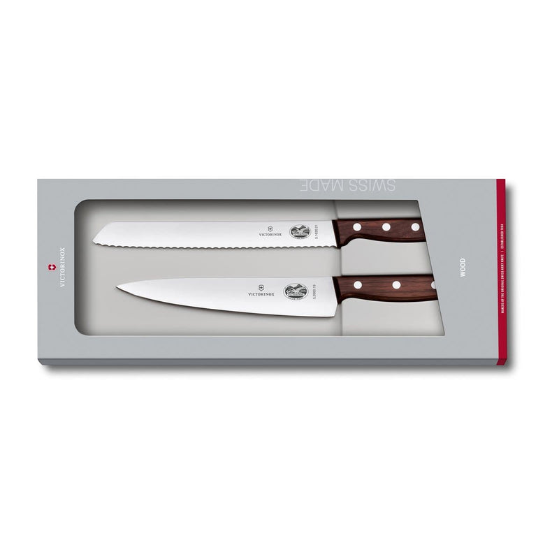 Se Victorinox Wood knivsæt brødkniv & kokkekniv Rustfrit stål/Ahorn ✔ Kæmpe udvalg i Victorinox ✔ Hurtig levering: 1 - 2 Hverdage samt billig fragt - Varenummer: KTT-508947-01 og barcode / Ean: &