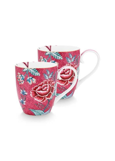 Se tilbud på Pip Studio Mugs XL Flower Festival Dark Pink 450ml! Billigt udsalg på 2 kopper. Hurtig levering, 1-2 hverdage. Spar op til 66%.