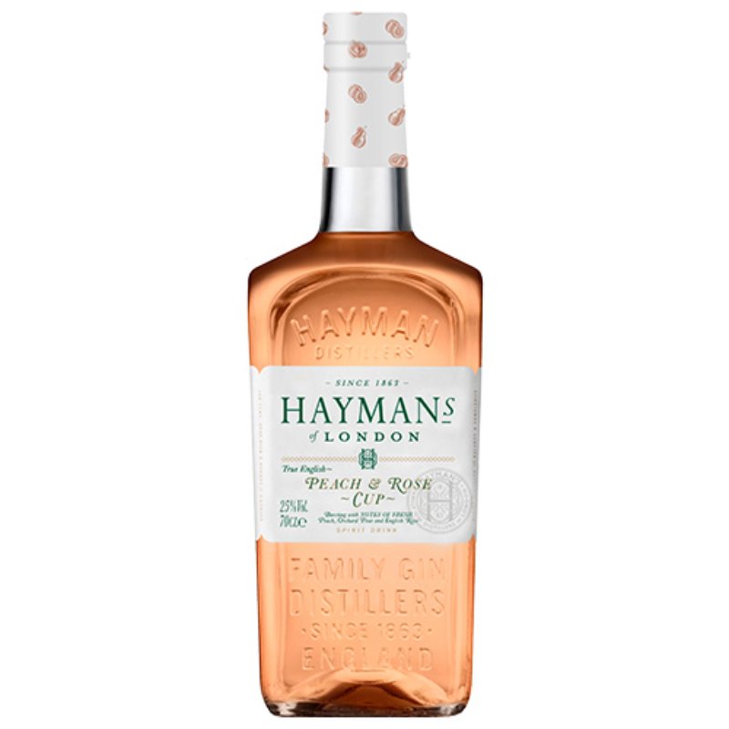 Flaske Hayman's Peach Rose Gin, 70 cl, gin med fersken og rose