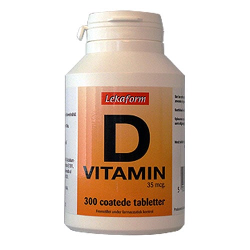 Lekaform D-Vitamin kosttilskud med 35 µg D3 pr. tablet, 300 tabletter
