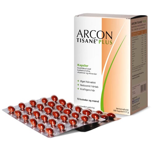 Arcon Tisane Plus kosttilskud med biotin, 180 kapsler