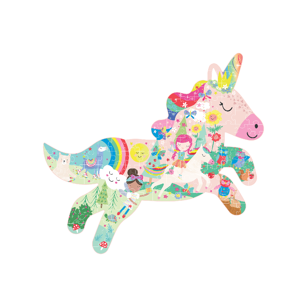Floss & Rock puslespil i facon med 120 brikker og motivet Rainbow Fairy