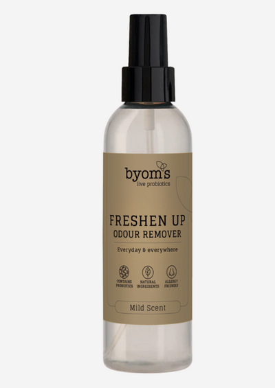 Se Byoms FRESHEN UP  -  PROBIOTIC ODOUR REMOVER  -  Mild Scent 100 ML. ✔ Kæmpe udvalg i  KopK - Køb online på udsalg og tilbud lige nu ✔ Hurtig levering: 1 - 2 Hverdage samt billig fragt - Varenummer: HG-531777 og barcode / Ean:  på lager - Udsalg på Hus & Fritid > DATOVARE & OUTLET > Spar op til 57% - Over 1354 design mærker på udsalg