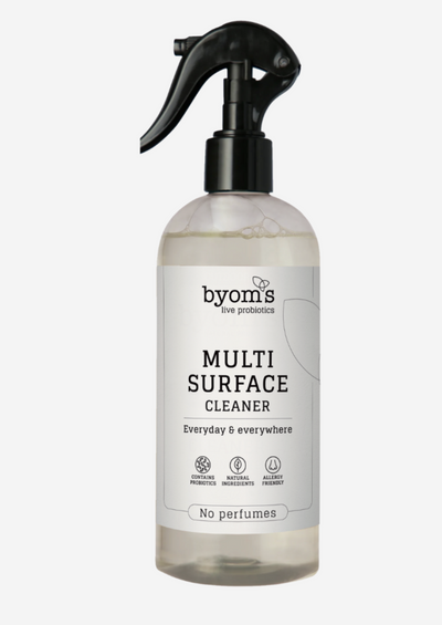 Se Byoms PROBIOTIC MULTI-SURFACE CLEANER  -  No perfumes (400 ml) ✔ Kæmpe udvalg i  KopK - Køb online på udsalg og tilbud lige nu ✔ Hurtig levering: 1 - 2 Hverdage samt billig fragt - Varenummer: HG-53182 og barcode / Ean: 5714863000804 på lager - Udsalg på Hus & Fritid > DATOVARE & OUTLET > Spar op til 53% - Over 1354 design mærker på udsalg