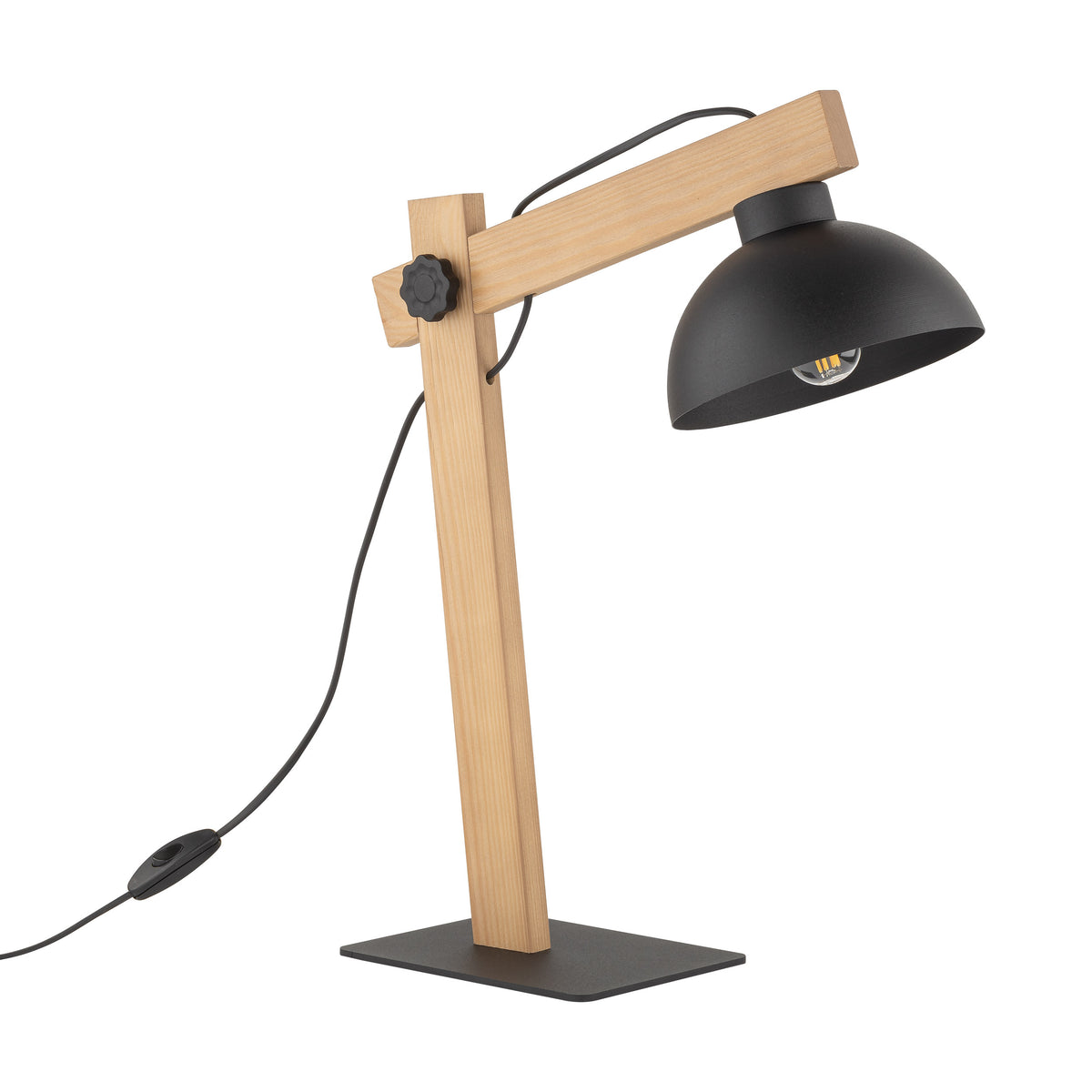 TK Oslo bordlampe i sort metal og træ