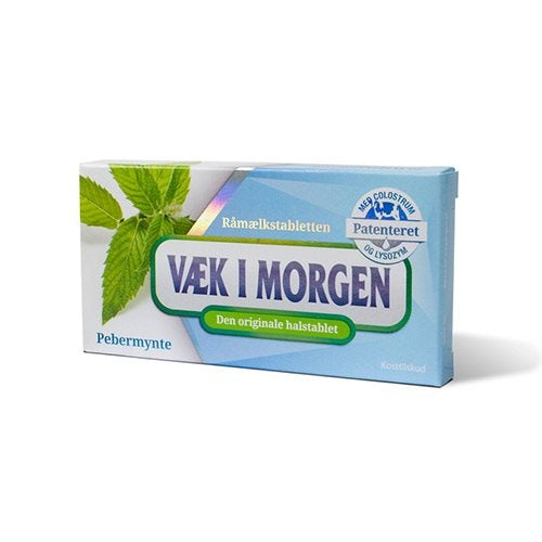 Pakning med Væk i morgen halstablet med colostrum og lysozym, 20 tabletter