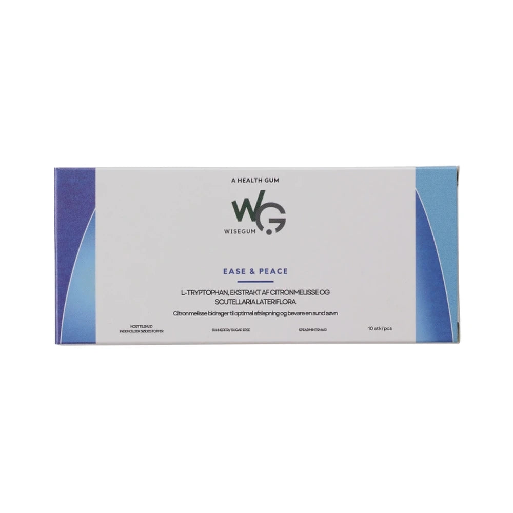 Lille pakning med 10 stk. WiseGum Ease & Peace tyggegummi