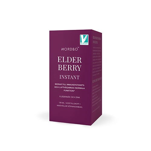 Flaske med Elderberry Instant, 120 ml, fra Nordbo