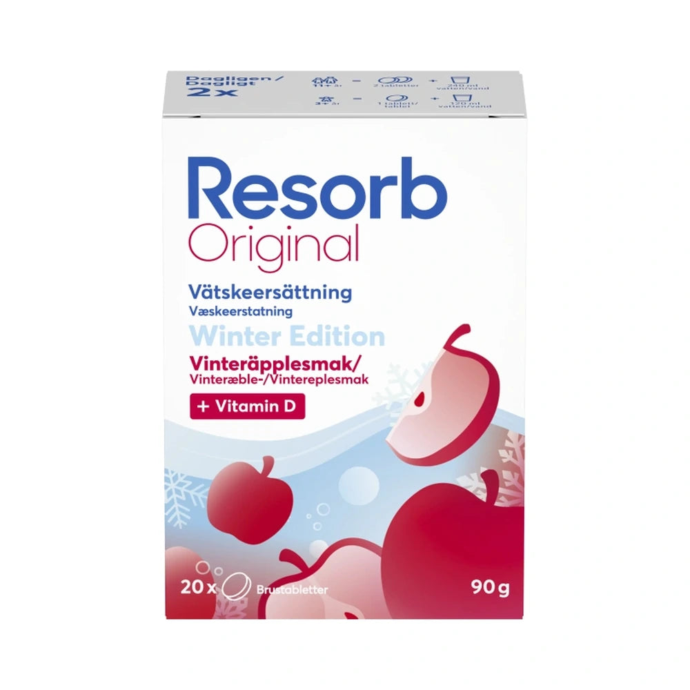 Resorb Original Vinteræble brusetabletter, pakke med 2 x 10 stk