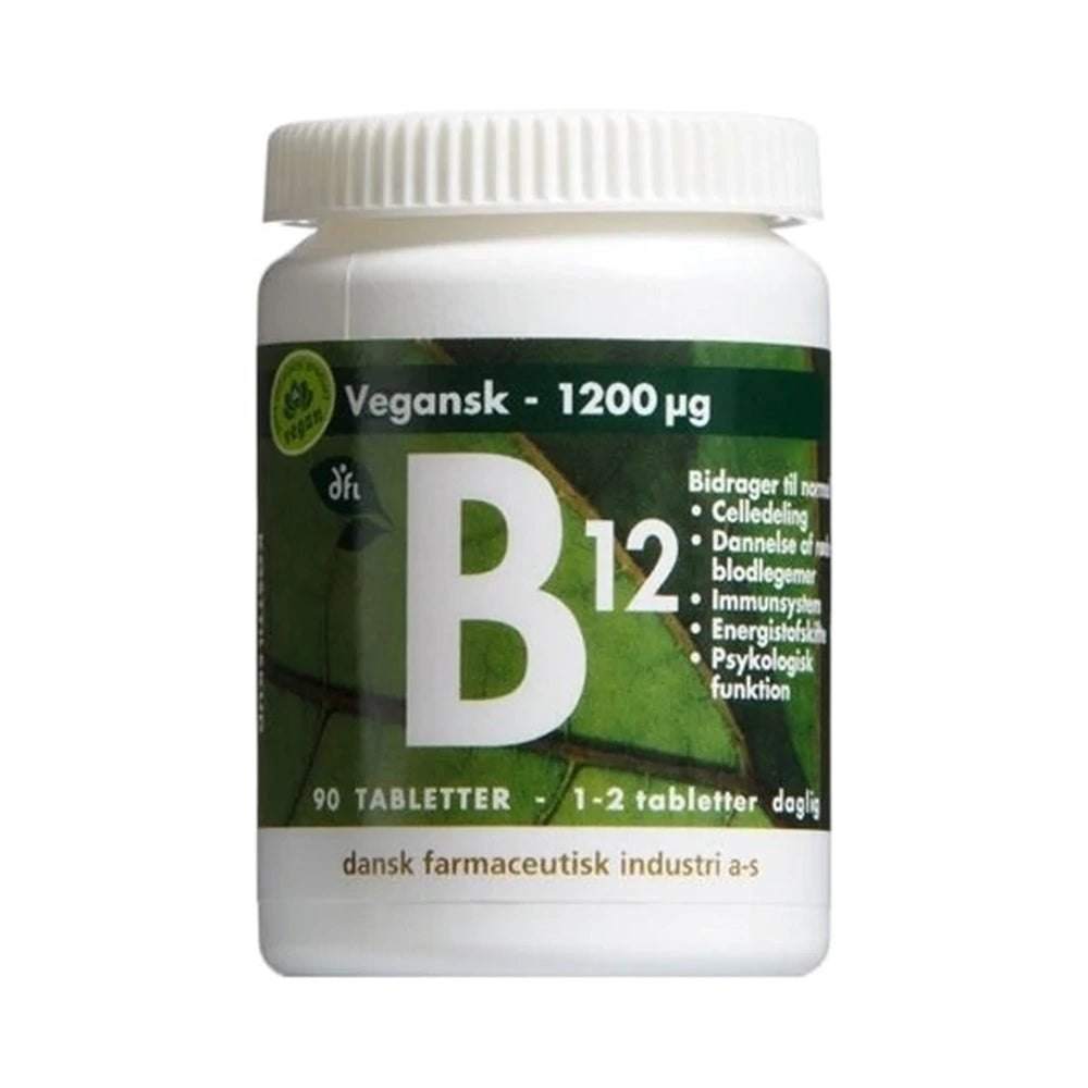 Grønne Vitaminer vegansk B12 1200 µg, bøtte med 90 tabletter
