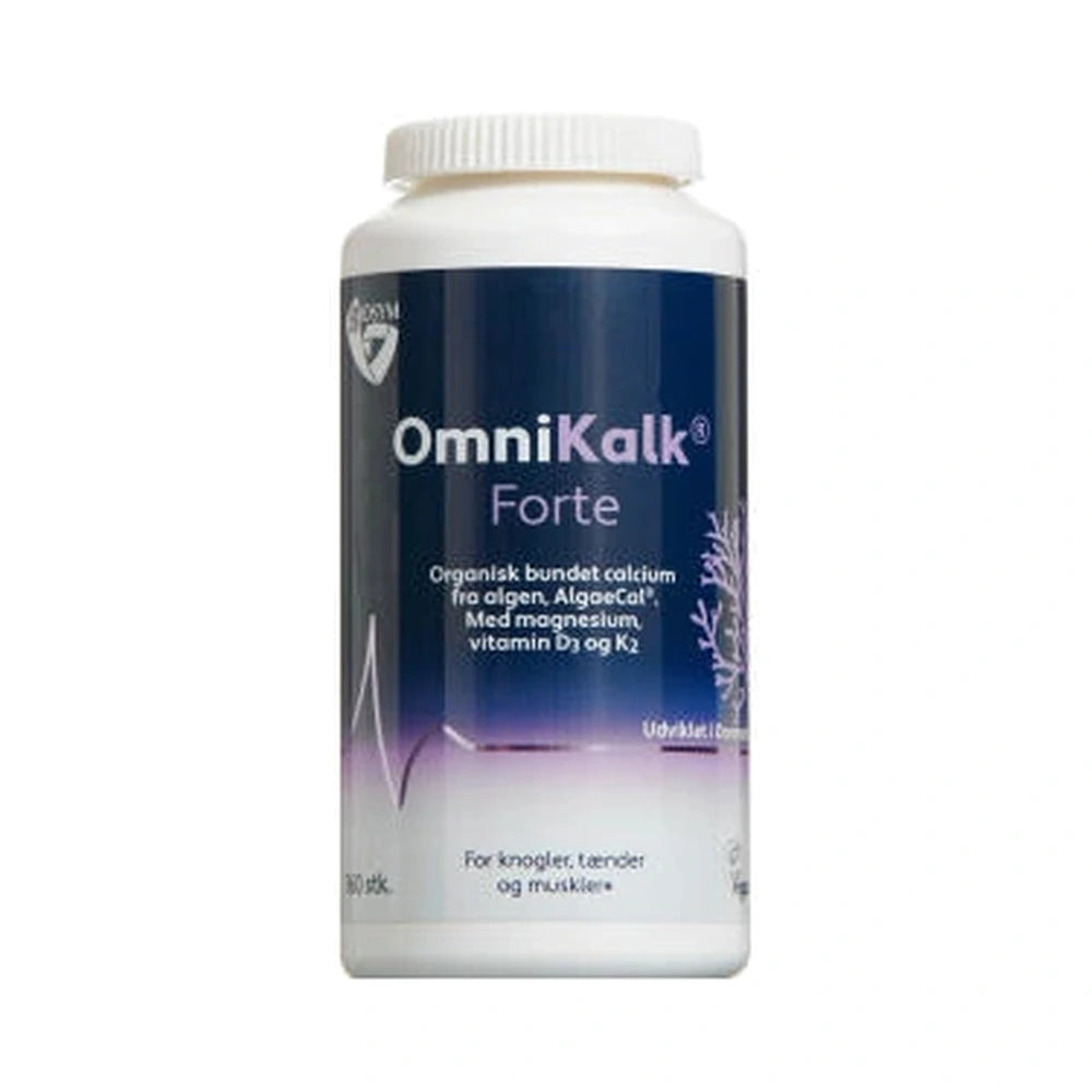 Biosym OmniKalk Forte kosttilskud med kalk, magnesium, K2 og D3, 160 stk