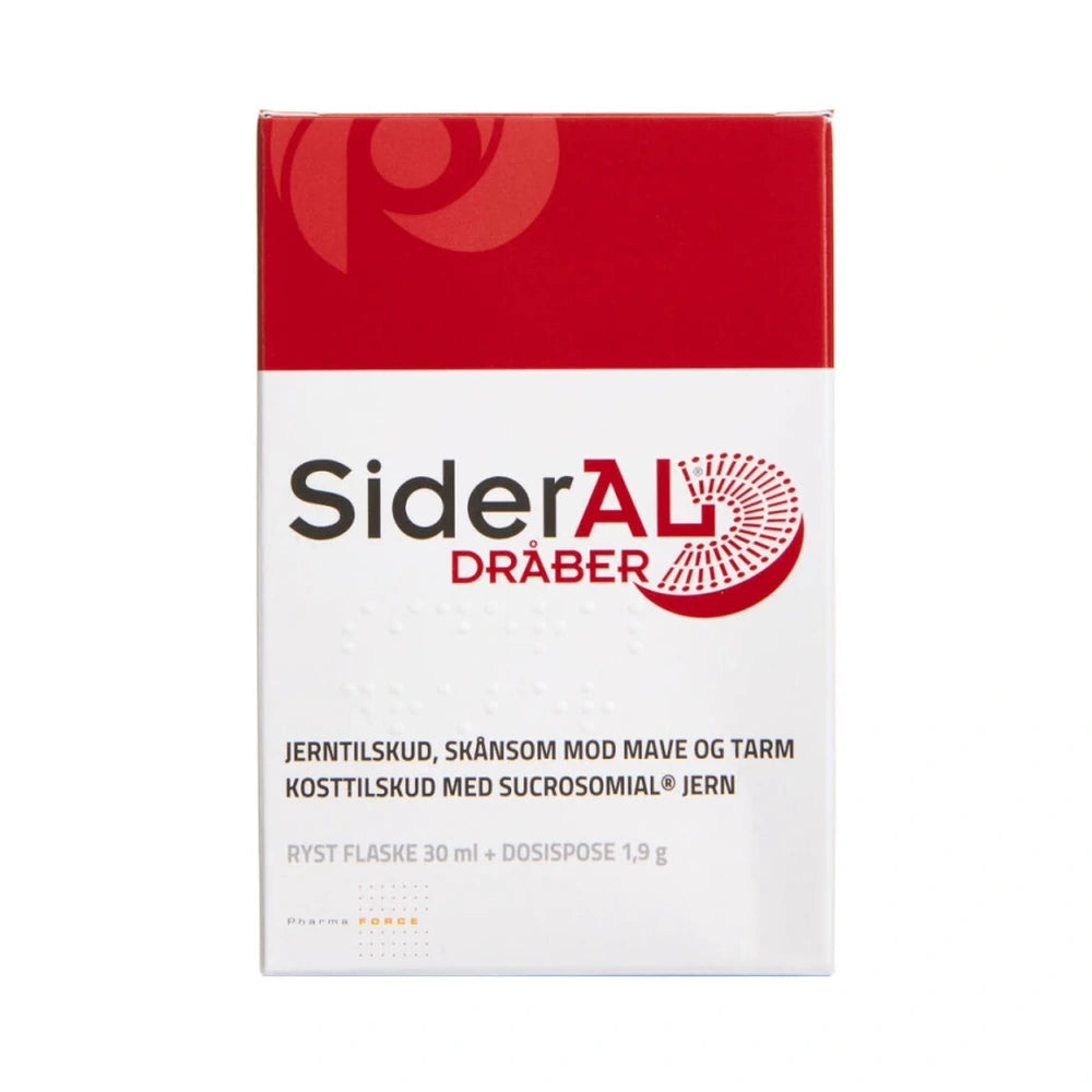 Sideral jerntilskud i dråber, flaske med 30 ml