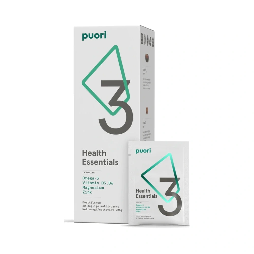 Puori P3 Health Essentials kosttilskud, pakke med 30 doser