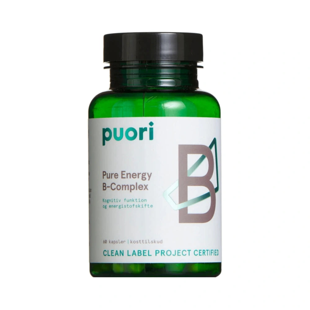 Puori Pure Energy B-Complex kosttilskud med B-vitaminer, 60 stk
