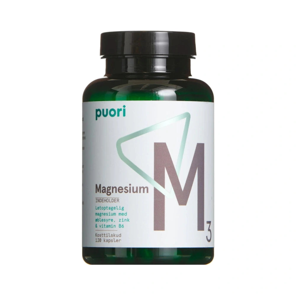 Puori M3 Magnesium Kompleks kosttilskud, pakke med 120 stk