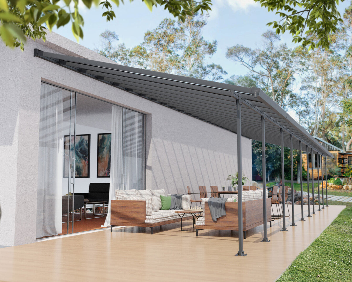 Se Palram Canopia - Terrasseoverdækning Feria 4x14,56m Antracitgrå 55 mÂ² ❤ Kæmpe udvalg i Canopia by Palram - Køb online på udsalg og tilbud lige nu ❤ Billig fragt • Hurtig levering - Varenummer: Bolig&Haven-61179814379850 og barcode / Ean: 7290108136159 på lager - Udsalg på Store besparelser – op til 71% - Udsalg på mere end 2.281 populære mærker
