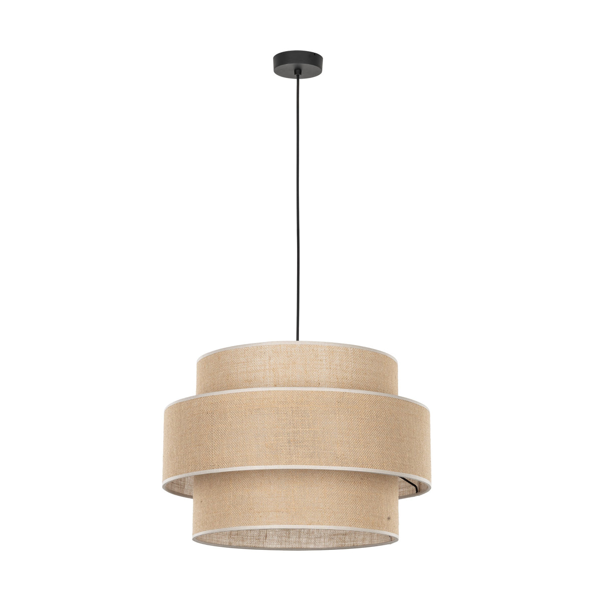 Calisto loftlampe i natur jute og sort metal fra TK