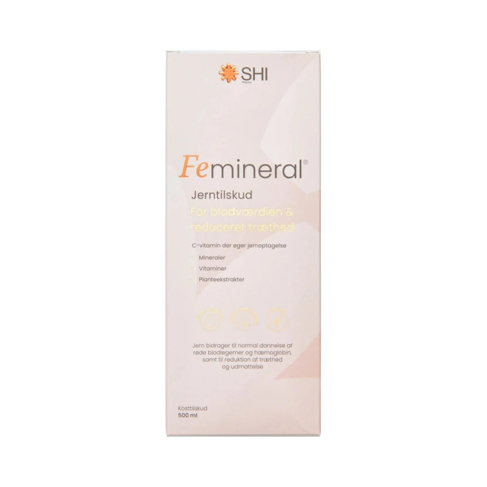 Femineral Jern flydende jerntilskud, stor flaske med 500 ml