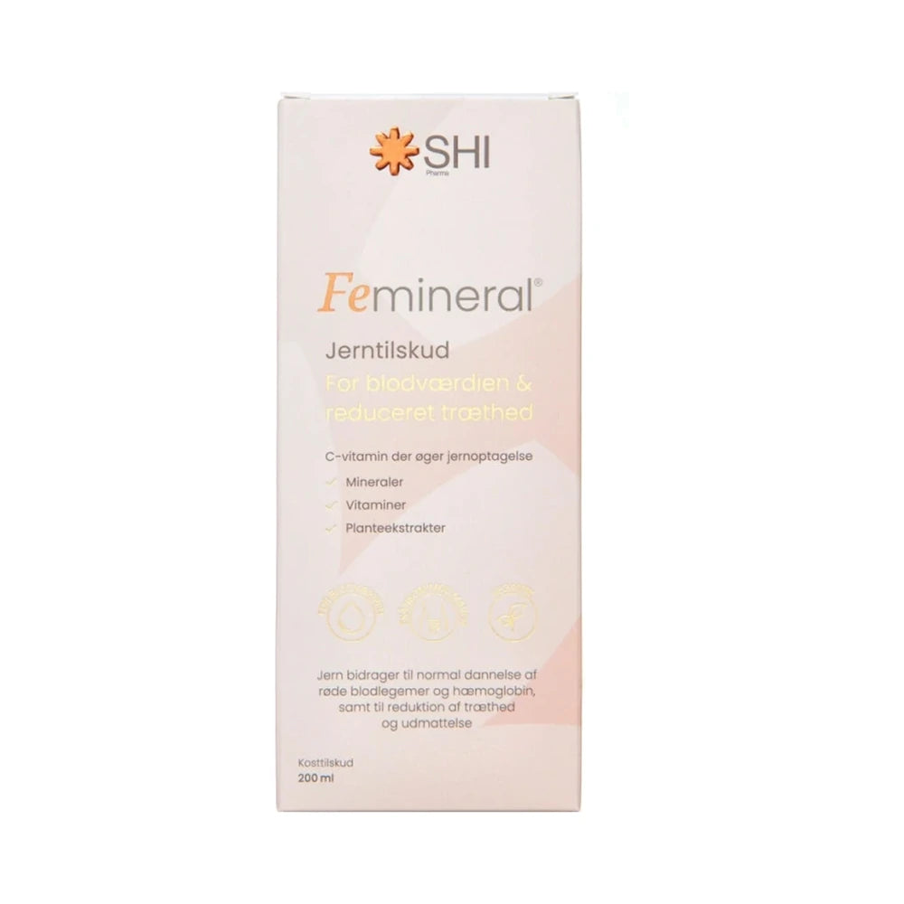 Femineral Jern flydende jerntilskud, flaske med 200 ml