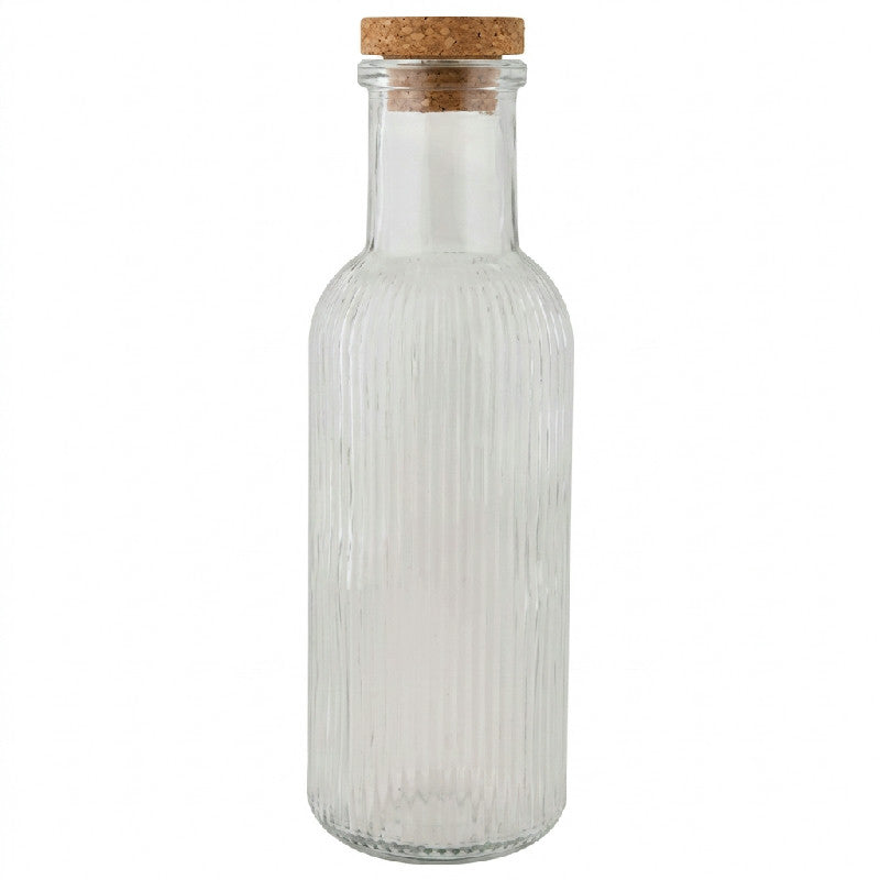 Transparent glasflaske med korkprop fra Cosy & Trendy, 1 liter, Ø8,7 x 27,8 cm