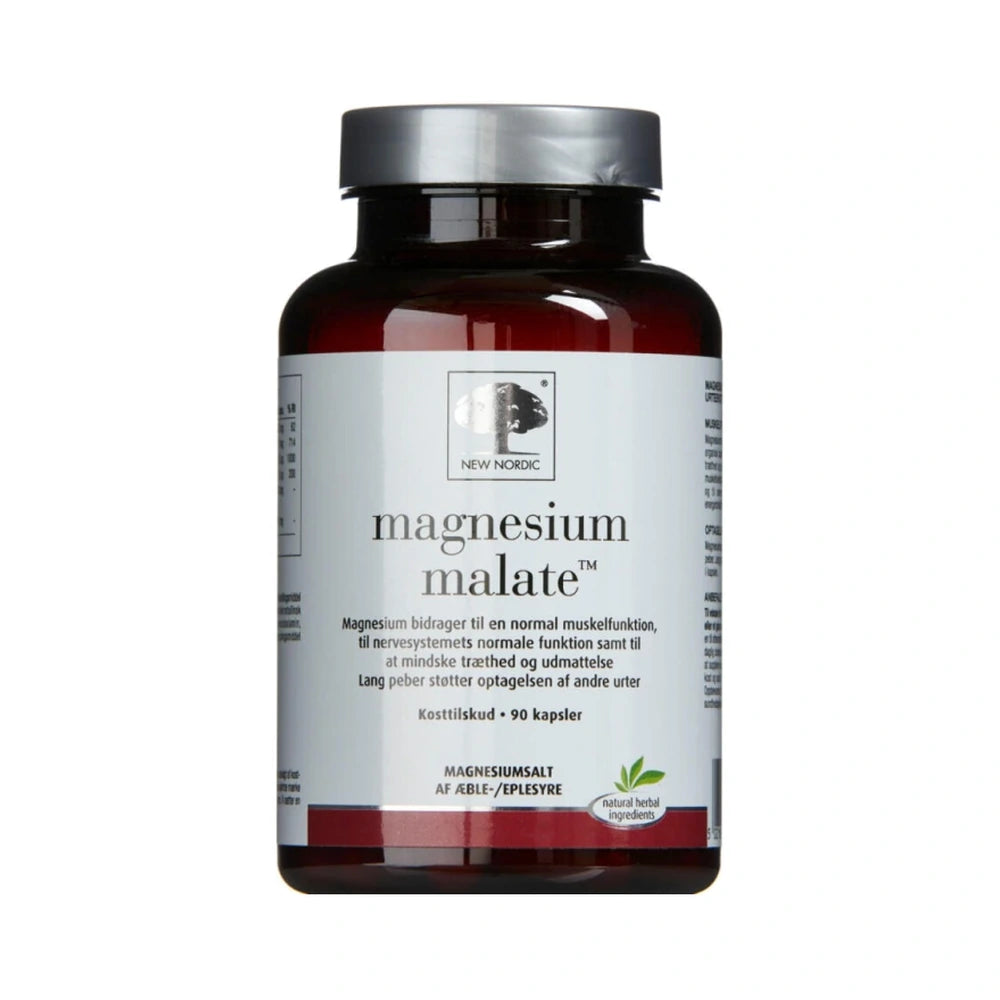 Pakning med New Nordic Magnesium Malate kapsler, 90 stk.