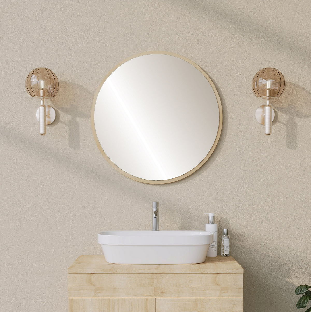 Se NORDVÄRK Yuvarlak vægspejl, rund - spejlglas og beige hardboard (Ø60) ❤ Kæmpe udvalg i NORDVÄRK - Køb online på udsalg og tilbud lige nu ❤ Meget billig fragt og hurtig levering: 1 - 2 hverdage - Varenummer: Boboonline-104763 og barcode / Ean: 8683742873402 på lager - Udsalg på Interiør,Spejle,Vægspejle Spar op til 51% - Over 785 kendte brands på udsalg