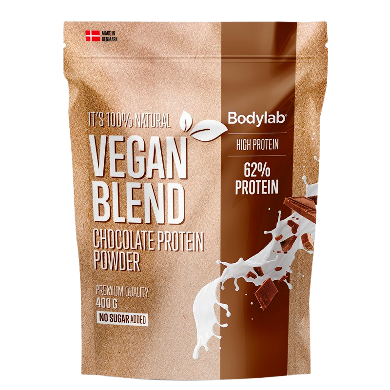 Bodylab Vegan Blend vegansk proteinpulver med chokoladesmag, 400 g