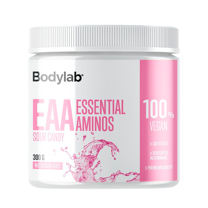 Dåse med Bodylab EAA aminosyrer i smagen Sour Candy, 300 g