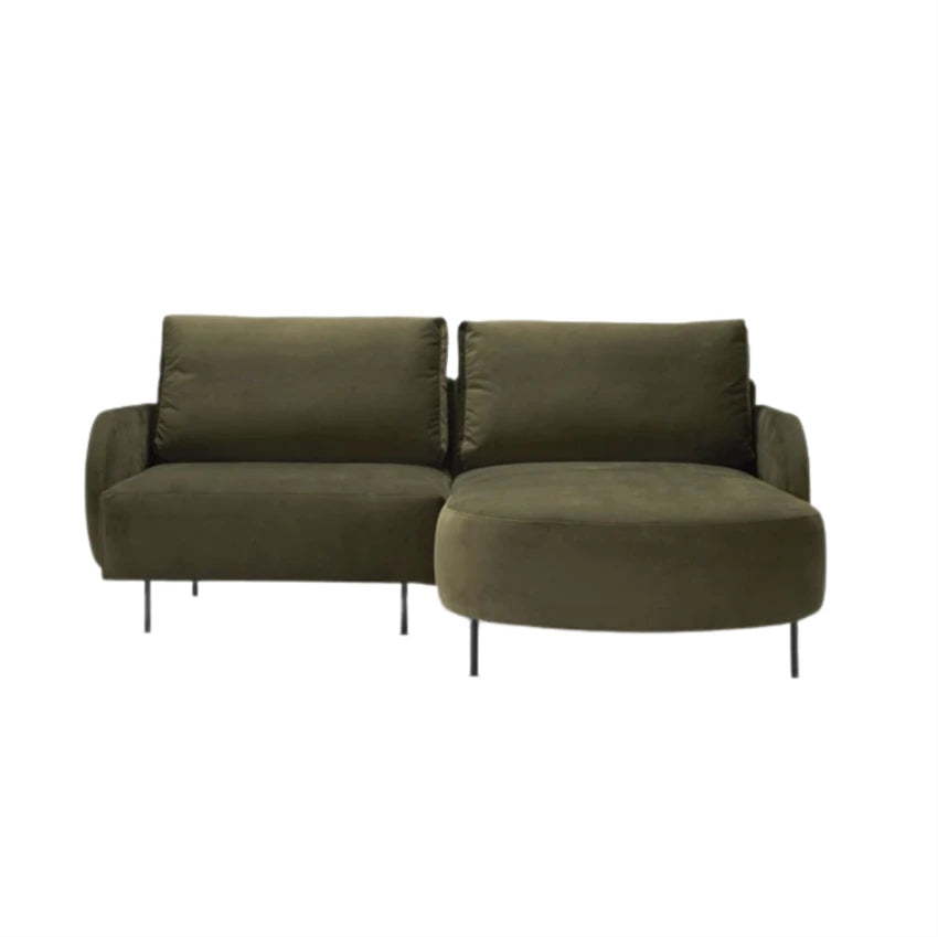 Nordly Nabran 2-personers sofa med chaiselong i dyb grøn velvet