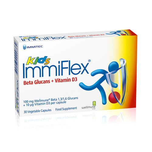 Immiflex Kids kosttilskud, pakke med 30 kapsler