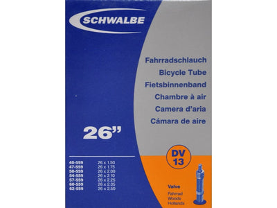 Se Schwalbe slange 26 x 1,50-2,50 med almindelig ventil DV13 ✔ Kæmpe udvalg i Schwalbe ✔ Meget billig fragt og hurtig levering: 1 - 2 hverdage - Varenummer: CKP-4026495099189 og barcode / Ean: '4026495099189 på lager - Udsalg på Slanger Spar op til 58% - Over 1312 kendte brands på udsalg