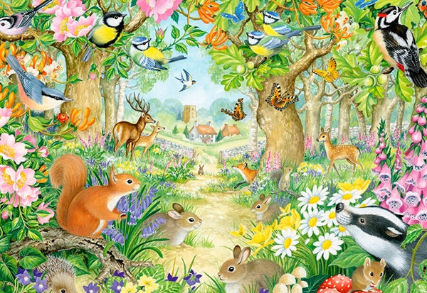 Æske med Schmidt børnepuslespillet Animals in the Forest med 100 brikker