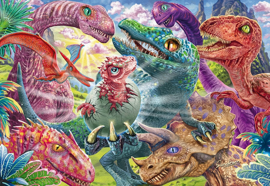 Schmidt børnepuslespil Small Dinosaurs, Big Adventures med 100 brikker