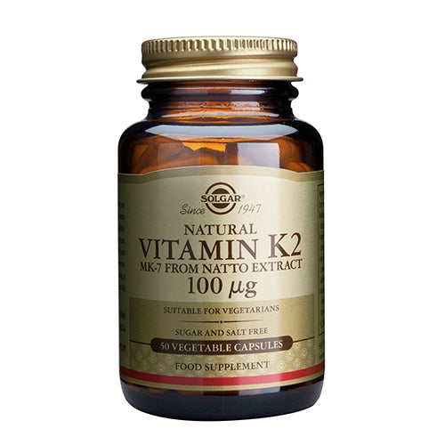 Pakning med Solgar Vitamin K2 100 µg, 50 kapsler