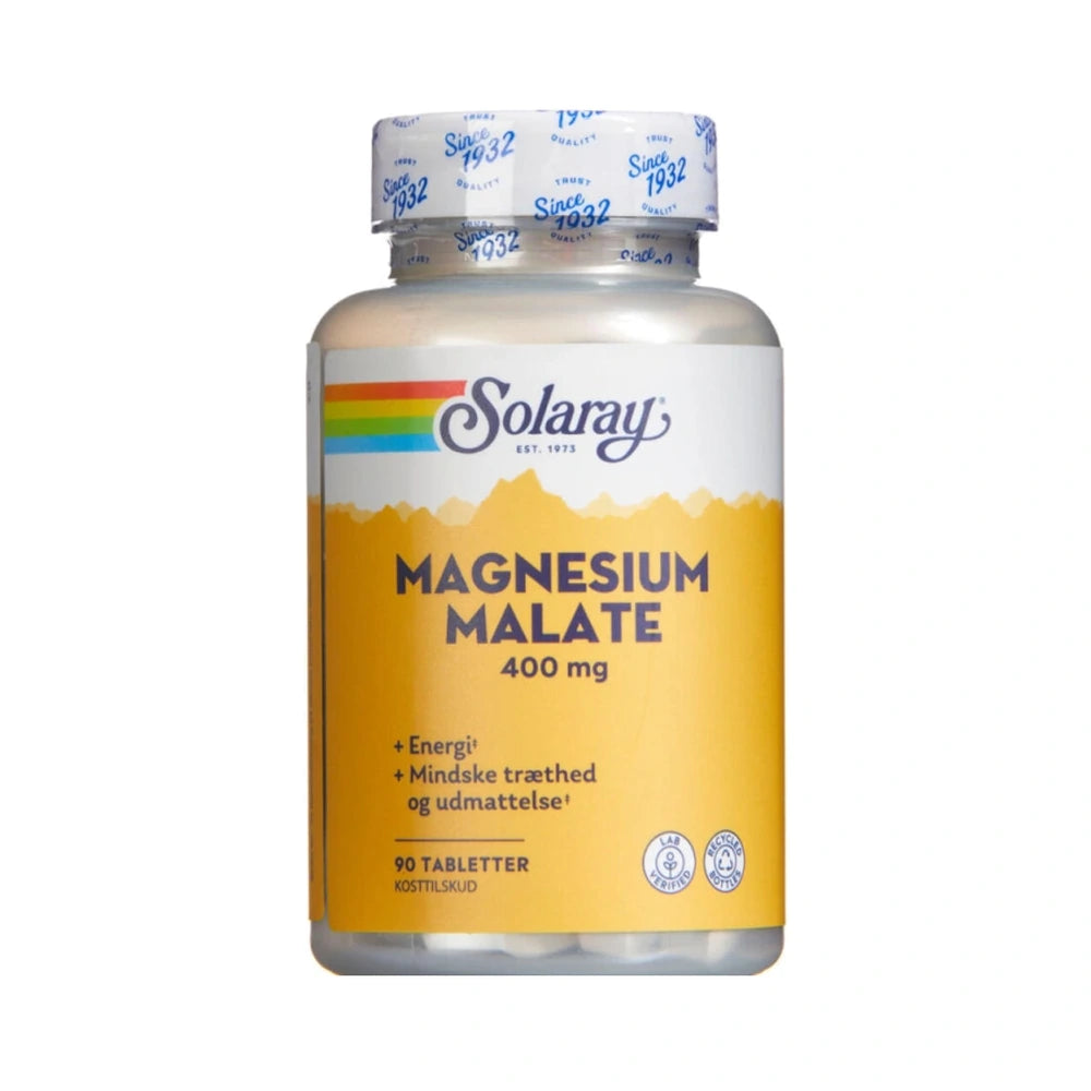 Pakning med Solaray Magnesium Malate tabletter, 90 stk