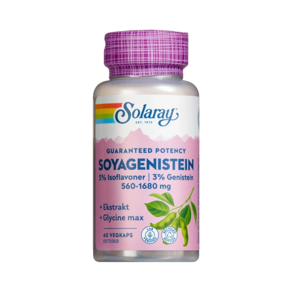 Pakning med Solaray Soyagenistein, vegansk kosttilskud, 60 stk