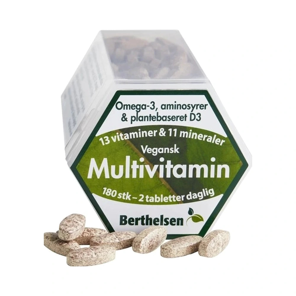 Pakning med Berthelsen Vegansk Multivitamin, 180 stk