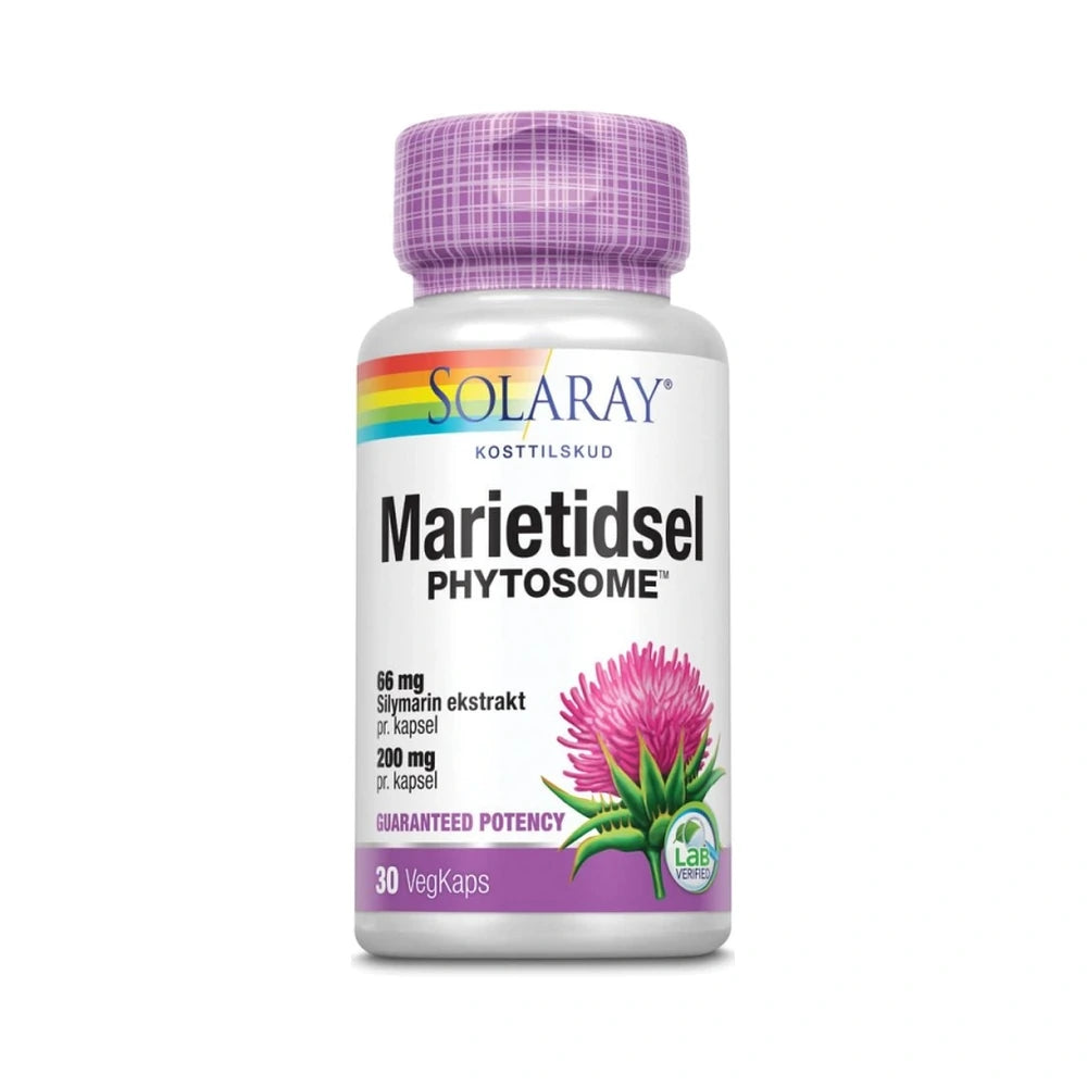 Pakning med Solaray Marietidsel Phytosome, vegansk kosttilskud med silymarin, 30 stk