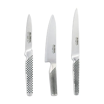 Se Global Global G-551524R knivsæt, 3 knive Rustfrit stål ✔ Kæmpe udvalg i Global ✔ Hurtig levering: 1 - 2 Hverdage samt billig fragt - Varenummer: KTT-575028-01 og barcode / Ean: '4943691902078 på lager - Udsalg på Køkken & madlavning - Køkkenknive & Knivtilbehør - Knivsæt Spar op til 67% - Over 1324 kendte brands på udsalg
