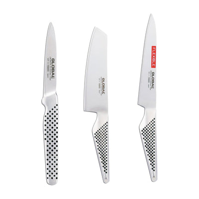 Se Global Global G-51115R knivsæt, 3 knive Rustfrit stål ✔ Kæmpe udvalg i Global ✔ Hurtig levering: 1 - 2 Hverdage samt billig fragt - Varenummer: KTT-575029-01 og barcode / Ean: '4943691000835 på lager - Udsalg på Køkken & madlavning - Køkkenknive & Knivtilbehør - Knivsæt Spar op til 66% - Over 1324 kendte brands på udsalg