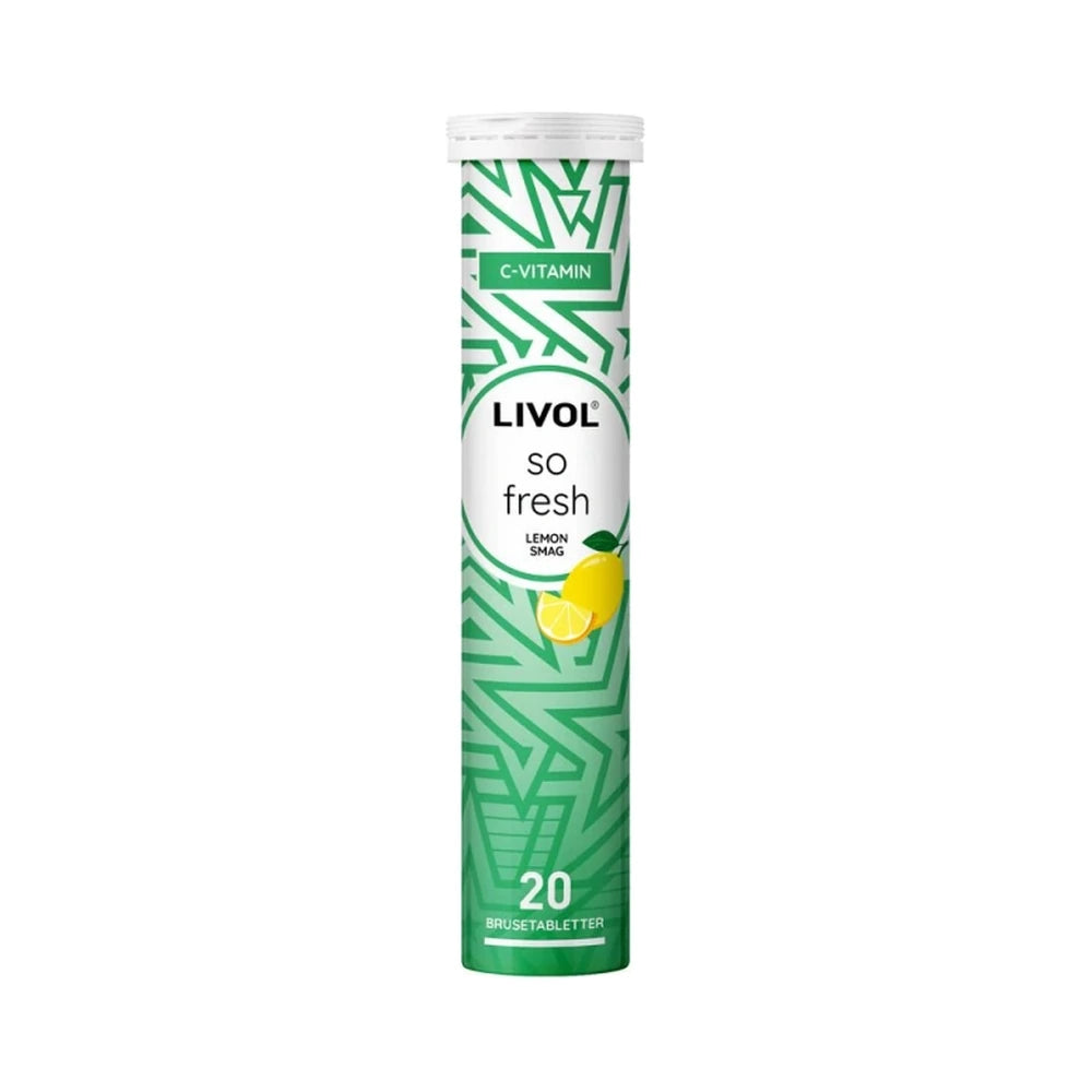Rør med Livol So Fresh brusetabletter med C-vitamin og citronsmag, 20 stk