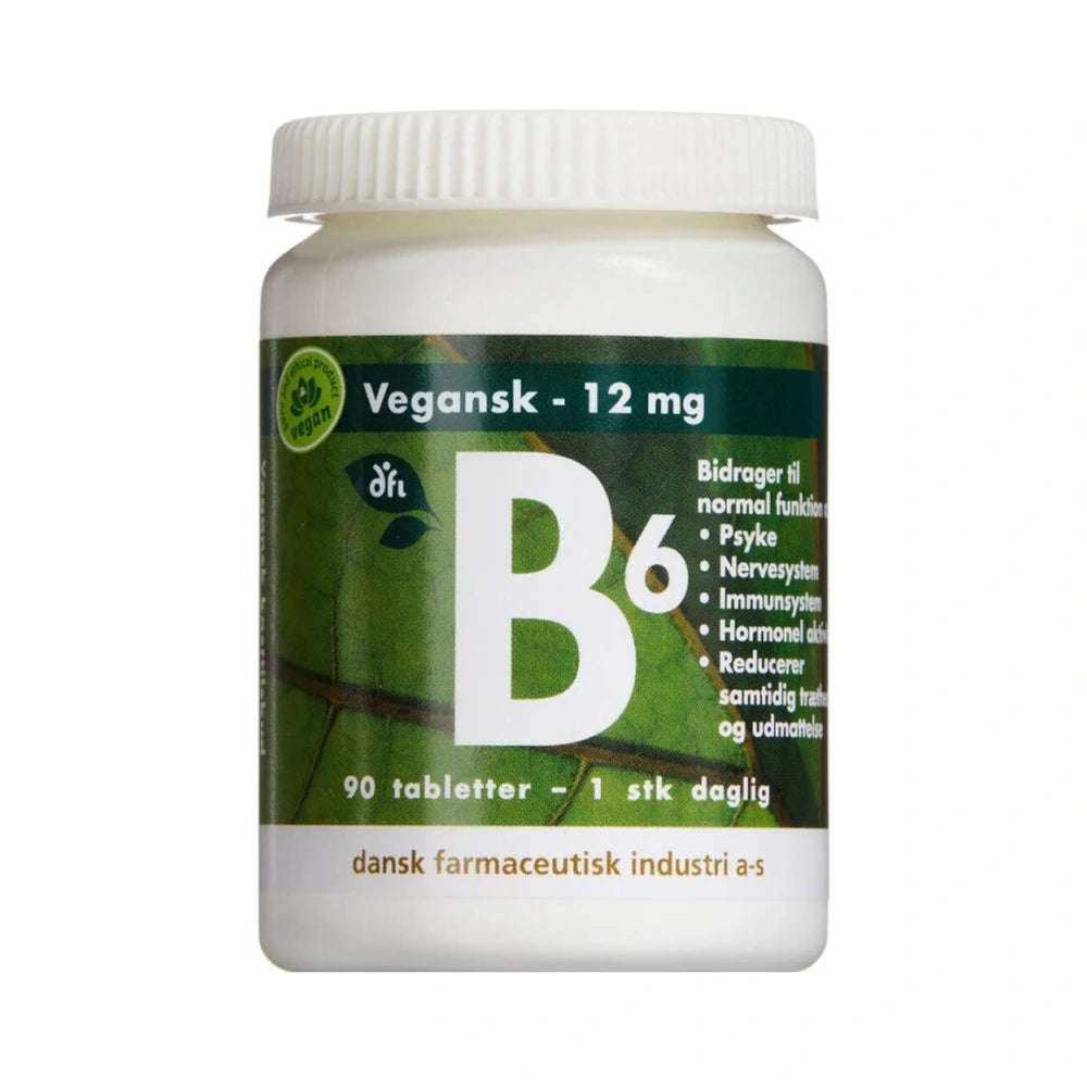 Pakning med Grønne Vitaminer B6 12 mg tabletter, 90 stk