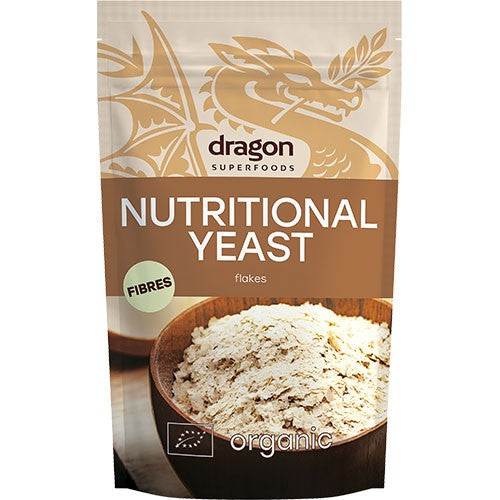 Pakning med økologiske gærflager (nutritional yeast), 100 gram, fra Dragon Superfoods