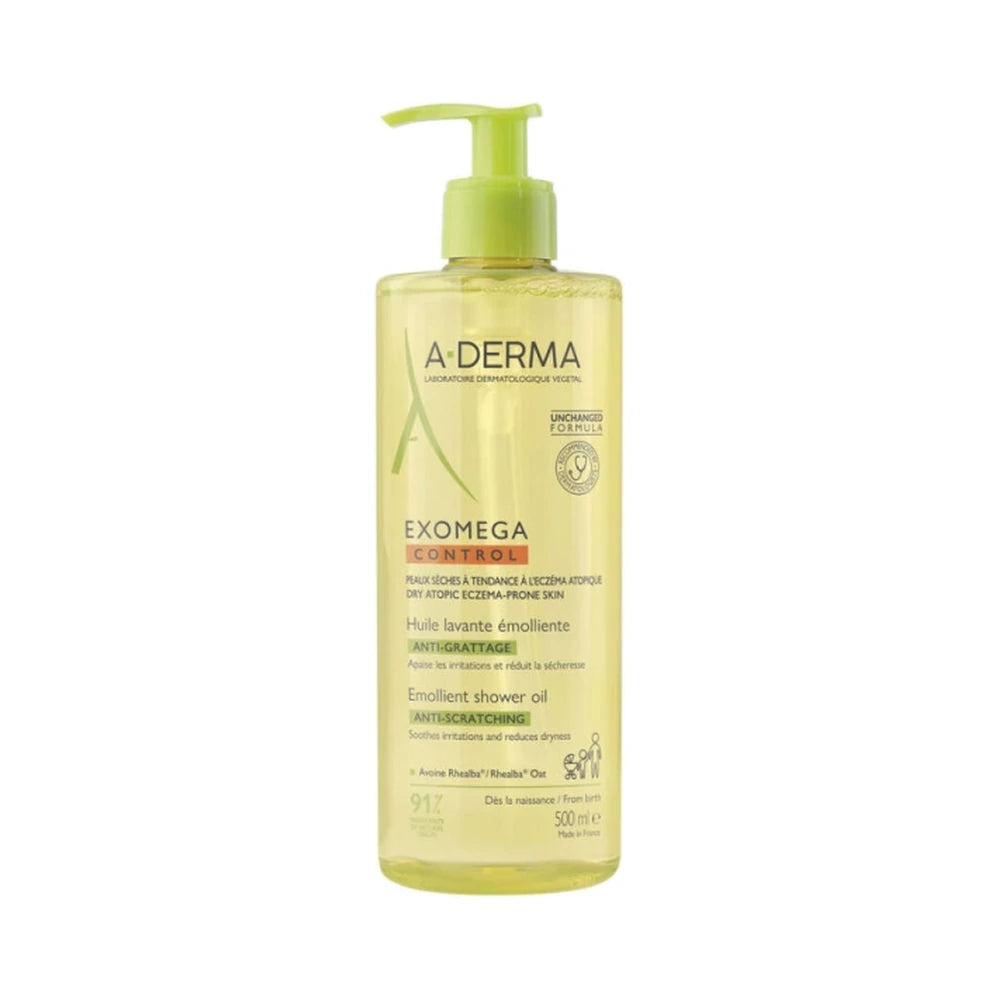 A-Derma Exomega Control Shower Oil vaskeolie til tør, atopisk hud, 500 ml